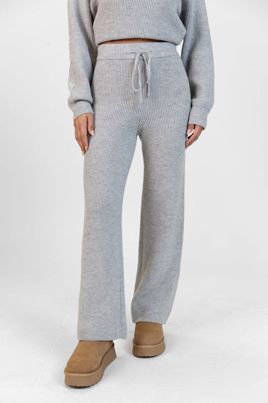 Cloud Chaser Grey Knit Sweater & Pants Set